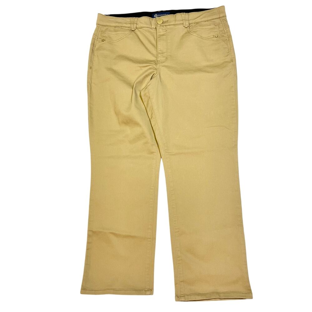 Democracy Absolution Pants Women 16P Khaki Chino Stretch Elastic Waist